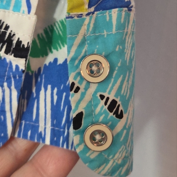 Talbots Women’s Teacher Colorful Apple Print Long Sleeve Button Down Shirt 3X - Picture 2 of 7